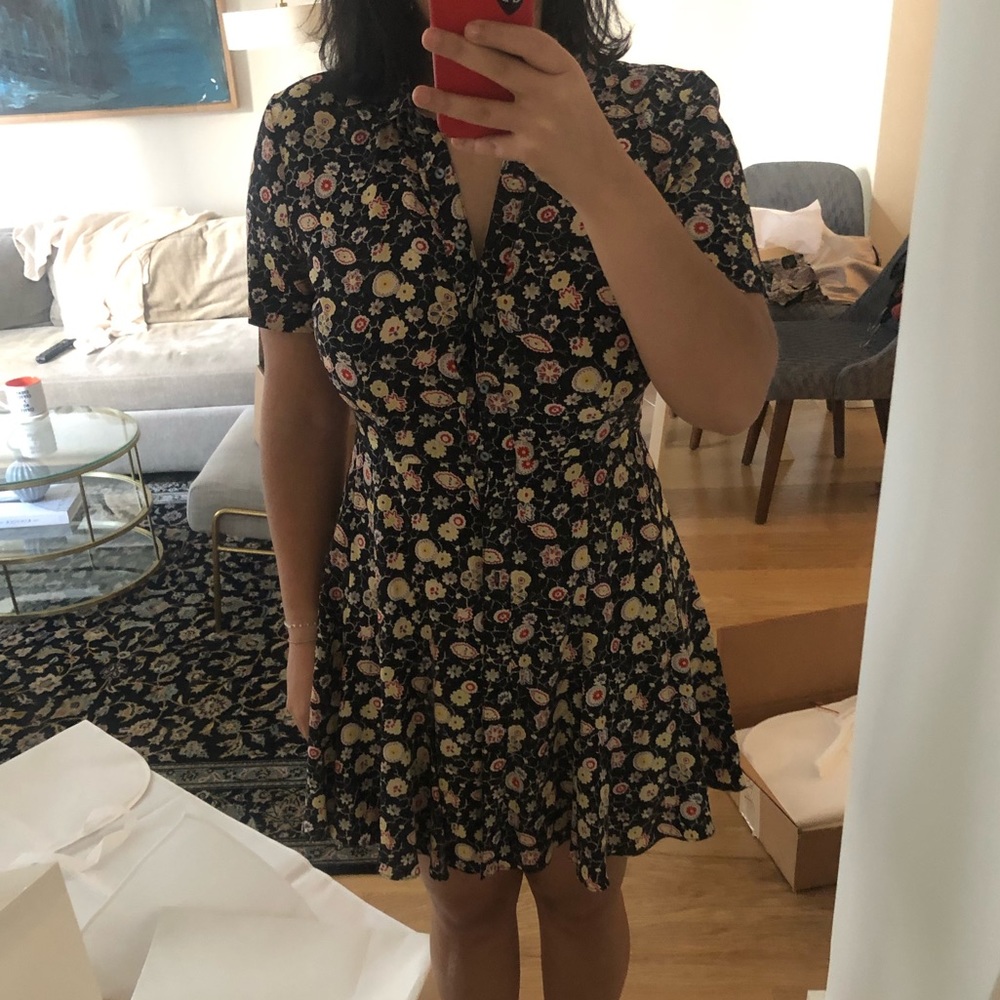 Elizabeth and James silk floral button down dress
